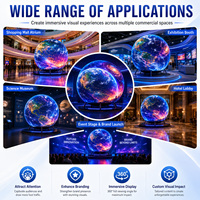 Écran sphérique LED P3 unique à 360 degrés, affichage LED en forme de boule sans soudure pour la décoration de scène d'événements de mariage, vidéo haute définition