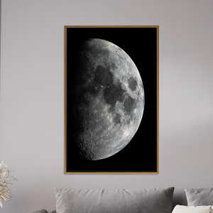 Half Moon Canvas Print: Lunar Surface Astronomy Wall Art,GOLD <b>FRAMED</b> CANVAS - Product Image 2