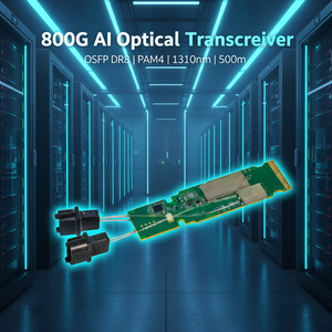 ตัวรับส่งสัญญาณใยแก้วนำแสง 800G สำหรับ AI Cluster OSFP DR8 1310nm PAM4 ไฟเบอร์โหมดเดี่ยว 500 ม. MPO16 ศูนย์ข้อมูล - Product Image 2