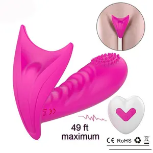 Mainan Seks Klitoris Vagina Pemanas Dapat Diisi Ulang Vibrator Mode Getar 7 G-spot Remote Control Celana Dalam Tak Terlihat Pijat Anus