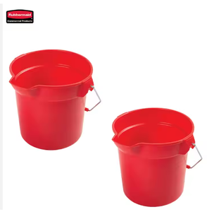 Rubbermaid BRUTE FG296300GRED Comercial 10 Qt Cubos de limpieza redondos Cubo de plástico gris para limpieza - Product Image 3