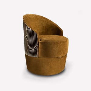 <span class=keywords><strong>Fauteuil</strong></span> en velours de luxe italien, design moderne, dossier incurvé, chaise d'appoint pour salon de villa et décoration de studio créatif - Product Image 3