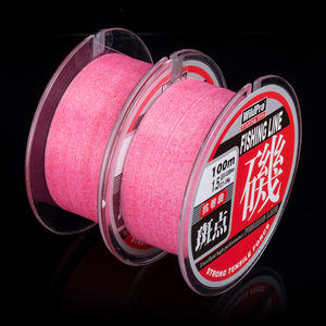 Ligne de pêche Wildpro 100m en nylon rose haute résistance pour la pêche en mer et sur les rochers, motif à pois - Product Image 1