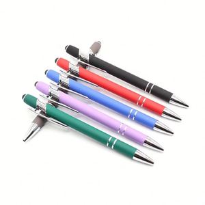 05 Aluminum <b>Stylus</b> Ballpoint <b>Pen</b> Soft Rubber Touch Screens Custom Logo Metal Ballpen - Product Image 4