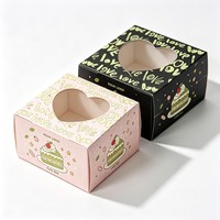 Scatola per Biscotti a Forma di Cuore con Finestra Trasparente per San Valentino, Confezione per Dolci con LOGO del Marchio, Scatola per Torte e Alimenti per Feste