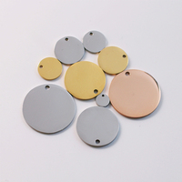 Étiquettes de chien en acier inoxydable vierges 6mm-30mm nom graver des breloques chat ID nom étiquette plaqué médaille produit