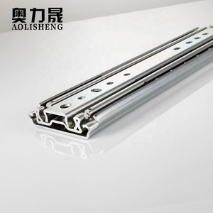 76mm de ancho 3 veces Ferrocarril rodamiento de bolas de extensión completa telescópica <span class=keywords><strong>muebles</strong></span> industrial pesado cajón ferroviario - Product Image 6