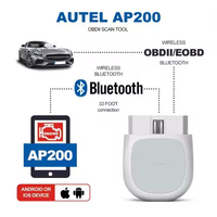 Lecteur de code OBD2 Bluetooth Autel MaxiAP AP200 avec prise en charge complète du système, données en temps réel, enregistrement des véhicules testés précédemment