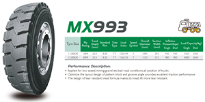 Pneus de camion radiaux de haute qualité HAWKWAY MX993, modèle TBR DRIVE Tube 11.00R20, service de chaîne d'approvisionnement unique pour pneus de camion - Product Image 5