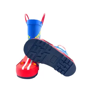 New Product Round Toe Middle Tube Unisex EVA Waterproof Safety Children Rubber Rain Boots With Handle