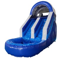 Commercial extérieur Double voie toboggan videur cavalier maison de rebond château plein d'entrain gonflable château sautant combo pour les enfants