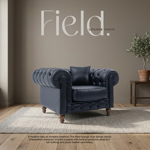 Fauteuil individuel vintage carré capitonné en similicuir rembourré avec pieds en bois pour salon et hôtel - Product Image 2