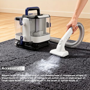 Nettoyeur de tapis portable CE CB à aspiration puissante pour sols, tapis, tissus d'ameublement et canapés, avec fonction vapeur chaude et froide et extraction - Product Image 4