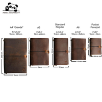 Carnet de notes A5 en cuir véritable fait main, rechargeable, pour entreprise, avec logo personnalisé, vente en gros