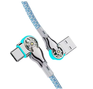 2025 New USB Bện Loại <span class=keywords><strong>C</strong></span> LED Ánh Sáng Sạ<span class=keywords><strong>c</strong></span> Nhanh 180 Độ Xoay Khuỷu Tay Đôi Nhanh Chóng Sạ<span class=keywords><strong>c</strong></span> Cho Xe Samsung Pd Chuỗi - Product Image 4