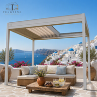 Pergola bioclimatique en alliage d'aluminium avec structure thermolaquée et design imperméable pour extérieur, jardin, cour et terrasse