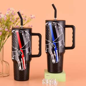 Oem/ODM công suất lớn nhà máy bán buôn thực phẩm cấp 18/8 thép không gỉ thể thao chai nước 40oz rơm cốc với xử lý - Product Image 1