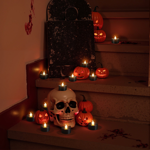 12-Pack hẹn giờ <span class=keywords><strong>LED</strong></span> sạc tealight nến đèn độ bền lâu nhựa giáng sinh Đảng bầu không khí ánh sáng <span class=keywords><strong>LED</strong></span> nến ánh sáng - Product Image 6