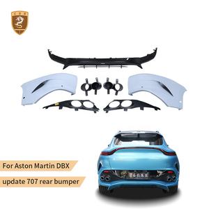 Kit carrosserie de pare-chocs arrière en carbone sec 3K, compatible <span class=keywords><strong>Aston</strong></span> <span class=keywords><strong>Martin</strong></span> DBX 707, style diffuseur arrière, embouts d'échappement, grilles - Product Image 1