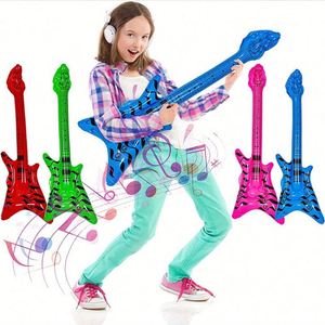 Ensemble de microphone de guitare gonflable en PVC écologique - Accessoires de fête musicale amusants Impression sérigraphique pour cadeaux promotionnels Scène - Product Image 2