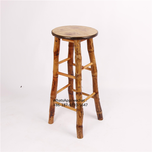 Taburete de <span class=keywords><strong>bar</strong></span> de bambú de color Natural antiguo para bodas al aire libre - Product Image 4