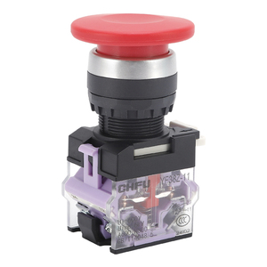 Interrupteur à bouton poussoir en forme de champignon rouge à verrouillage automatique 22 mm IP65 Arrêt d'urgence Matériel plastique 10A 12V 2A 220V Contrôle - Product Image 1