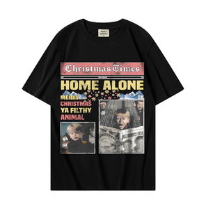 Camiseta de Manga Corta con Estampado Vintage de la <span class=keywords><strong>Serie</strong></span> de Películas Clásicas de los 90, DUYI Home <span class=keywords><strong>Alone</strong></span>, Unisex, Tejido Grueso de 300 g/m², Estilo Holgado - Product Image 5