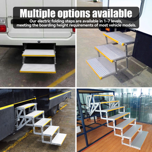Marchepied électrique pliable multi-niveaux en aluminium 2026 CE avec éclairage LED pour camping-car et <span class=keywords><strong>caravane</strong></span> - Product Image 1