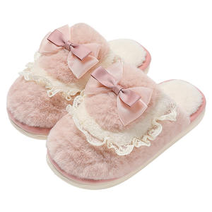Pantuflas de Algodón con Lazo de Encaje para Mujer, Nuevas para Invierno, Ligeras, Suaves, para Uso en el Hogar, con Logotipo Bordado, Antideslizantes, para Parejas, para la Temporada de Primavera - Product Image 3