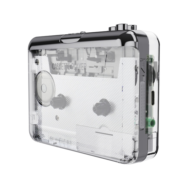 Transparent Cassette Player Portable Tape Recorder USB Audio Walkman Cassette Tape to MP3 Converter Ezcap218PT