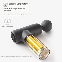 Mini pistolet de massage musculaire, masseur de cou compact et portable, 6 vitesses, 6 têtes, 1200-3200 tr/min, fréquence variable, rechargeable
