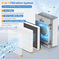 Filtre de remplacement Afloia Europa H13 True HEPA à charbon actif en 3 étapes pour purificateur d'air, élimine 99,99 % des particules et des poils d'animaux