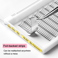 Prix d'usine Nouveaux éventails 3D faits à la main préfabriqués à tige longue et base pointue pour extensions de cils en fibre synthétique PBT coréenne