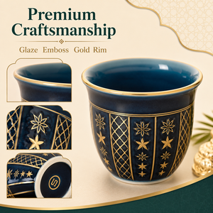 Tasse à café en céramique personnalisée Cawa arabe, luxe or moyen-oriental, OEM ODM, vente en gros, logo <span class=keywords><strong>personnalisé</strong></span>, cadeau expresso saoudien - Product Image 4