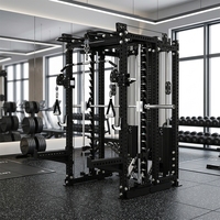 Peak 3D Smith Machine Multi-fonctionnelle, Cage de musculation, Équipement de fitness commercial avec système de tirage de câbles intégré pour entraînement de force