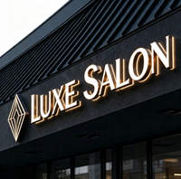 Letras de Canal LED con Iluminación Frontal Personalizadas para Fachadas de Tiendas, Letrero 3D para Exteriores, Letrero Acrílico Luminoso, Letrero con Letras LED para Exteriores