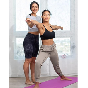 กางเกงจ็อกเกอร์เอวสูงน้ำหนักเบาของผู้หญิงมีกระเป๋า | กางเกงยืดระบายอากาศสำหรับยิมโยคะและความสบายในชีวิตประจำวัน - Product Image 4