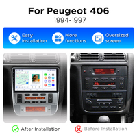 Radio Mobil Junsun 9" Wireless Carplay Android Auto untuk Peugeot 406 1994-2005, Head Unit Android Auto Carplay GPS Bluetooth