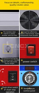 Horno Eléctrico Comercial para Pizza <span class=keywords><strong>de</strong></span> 500 Grados <span class=keywords><strong>de</strong></span> Alta Temperatura con Banda Transportadora y Piedra Giratoria para una Base Estilo Napolitano - Product Image 6