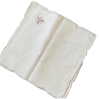 Serviette de table carrée en coton brodé de fleurs personnalisées faites à la main Vente en gros de serviettes en tissu brodé