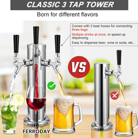 Distributeur de bière à 3 robinets, tour de bière, kit de pièces pour tour de bière, tour en acier inoxydable, robinet en laiton, triple distributeur de bière