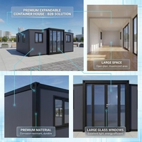 Maison conteneur pliable et extensible d'extérieur 40ft 20ft préfabriquée de luxe, hiverisée, résistante aux ouragans, imperméable et insonorisée