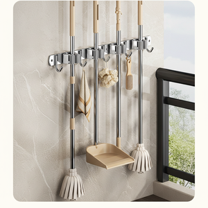 <span class=keywords><strong>Support</strong></span> mural moderne <span class=keywords><strong>pour</strong></span> balai, en acier inoxydable poli, antidérapant, à fixation adhésive puissante sans perçage, à un seul niveau, <span class=keywords><strong>pour</strong></span> salle de bain - Product Image 3