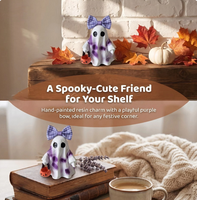 Nouveauté Halloween, ornement fantôme mignon et créatif en acier inoxydable, alimenté par piles, artisanat, décoration intérieure pour la maison