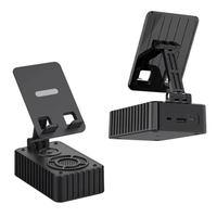 Haut-parleur et subwoofer 2-en-1, mini amplificateur de bureau pliable avec support pour téléphone portable