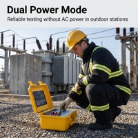 Alat Uji Resistansi DC Transformer, Instrumen Uji Resistansi Gulungan Portabel dengan Baterai Lithium Terpasang