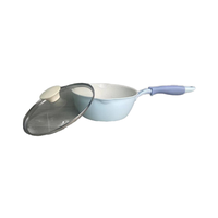 Casserole à lait en aluminium durable et écologique de haute qualité avec couvercle en verre Poignée en silicone Macaron Color Floral Design Poignée ergonomique