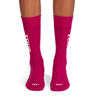Chaussettes en laine mérinos personnalisées avec logo, longueur mi-mollet, couleur unie, style slouch, chaussettes froncées pour femme, mélange coton-mérinos, côte côtelée à la cheville
