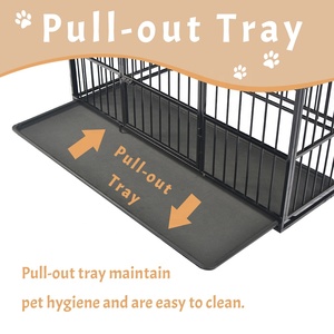 Çiğnemeye Dayanıklı Metal Köpek Kafesi, Üstü Açık Büyük Köpek Kulübesi, Çıkarılabilir Tepsili - Product Image 3