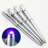 Stylo espion à lumière UV, marqueur magique à encre invisible bleue/noire, logo gravé sur mesure, outil de sécurité promotionnel en plastique pour opérations discrètes